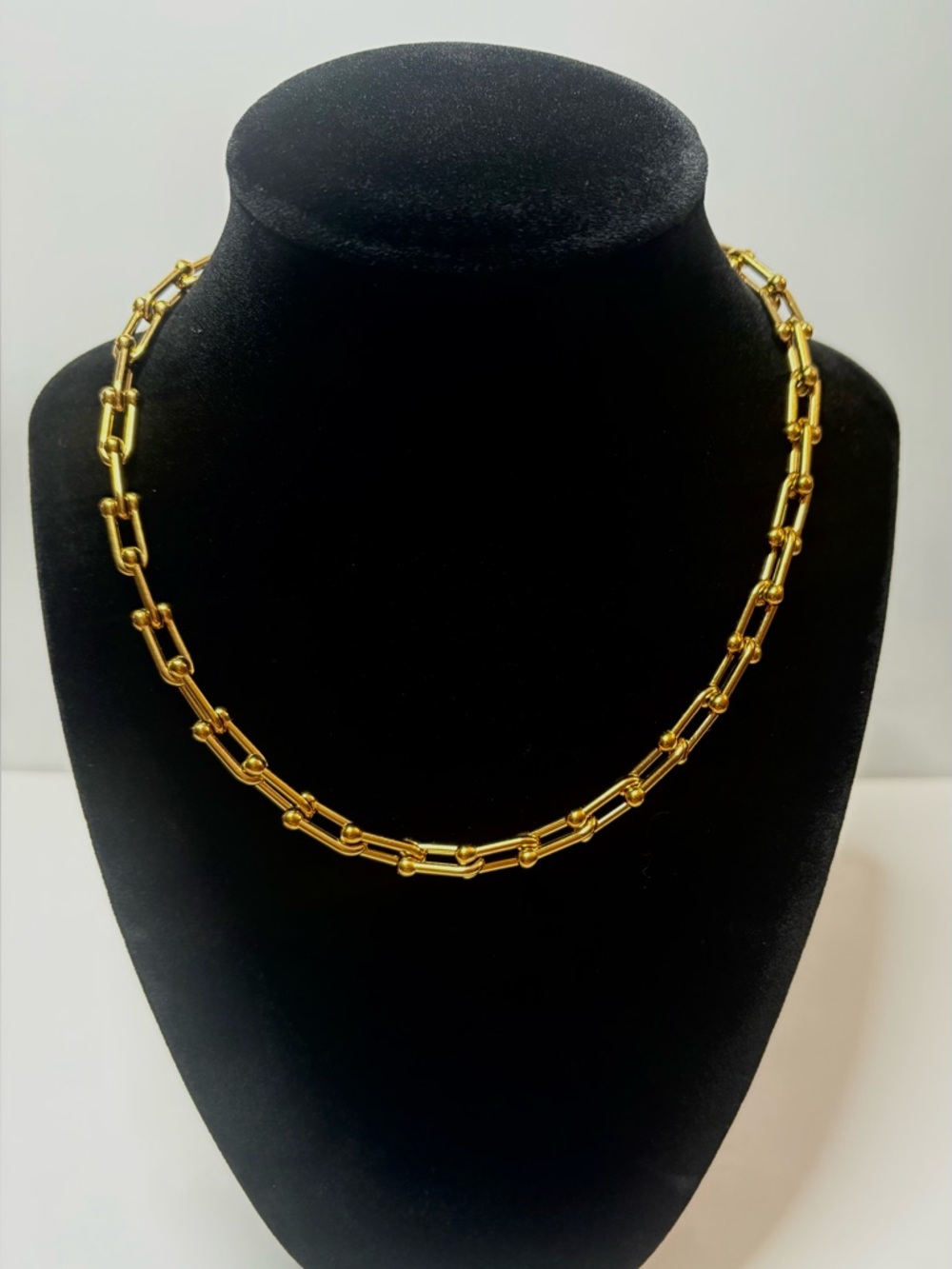 18k Gold Plated Horse Bit Link Chain Necklace!